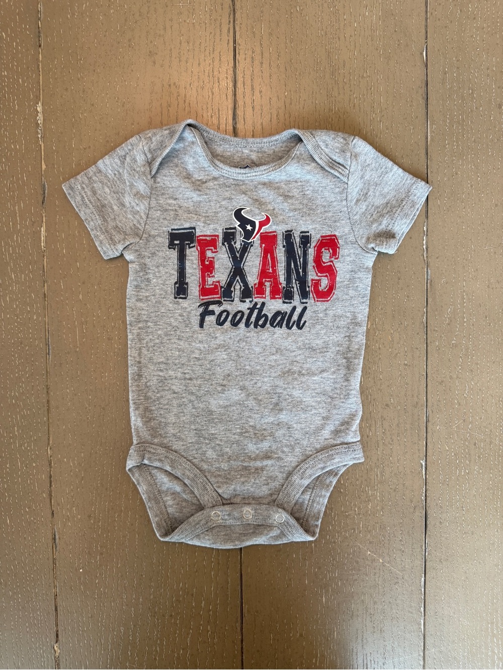 NFL Kids Houston Texans Football Unisex Newborn Baby Gray Onesie Size 0-3M
